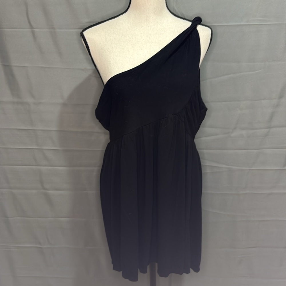Black One Shoulder Tunic Tank Top